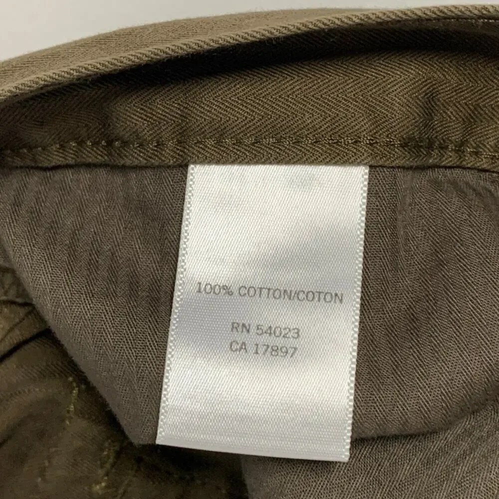 Banana Republic 32 NEW Mens Wide Leg Chino Pants Flap Pocket Dark Khaki